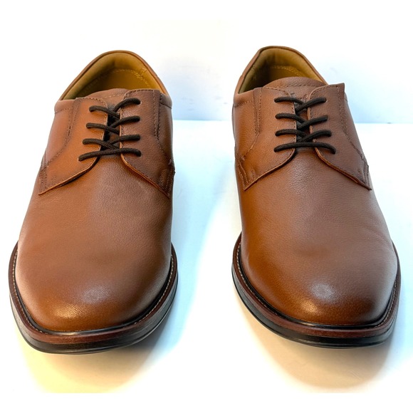 Florsheim Men's Traveler Plain Toe Oxford Dress Shoes Cognac Size 10.5W NWT/BOX